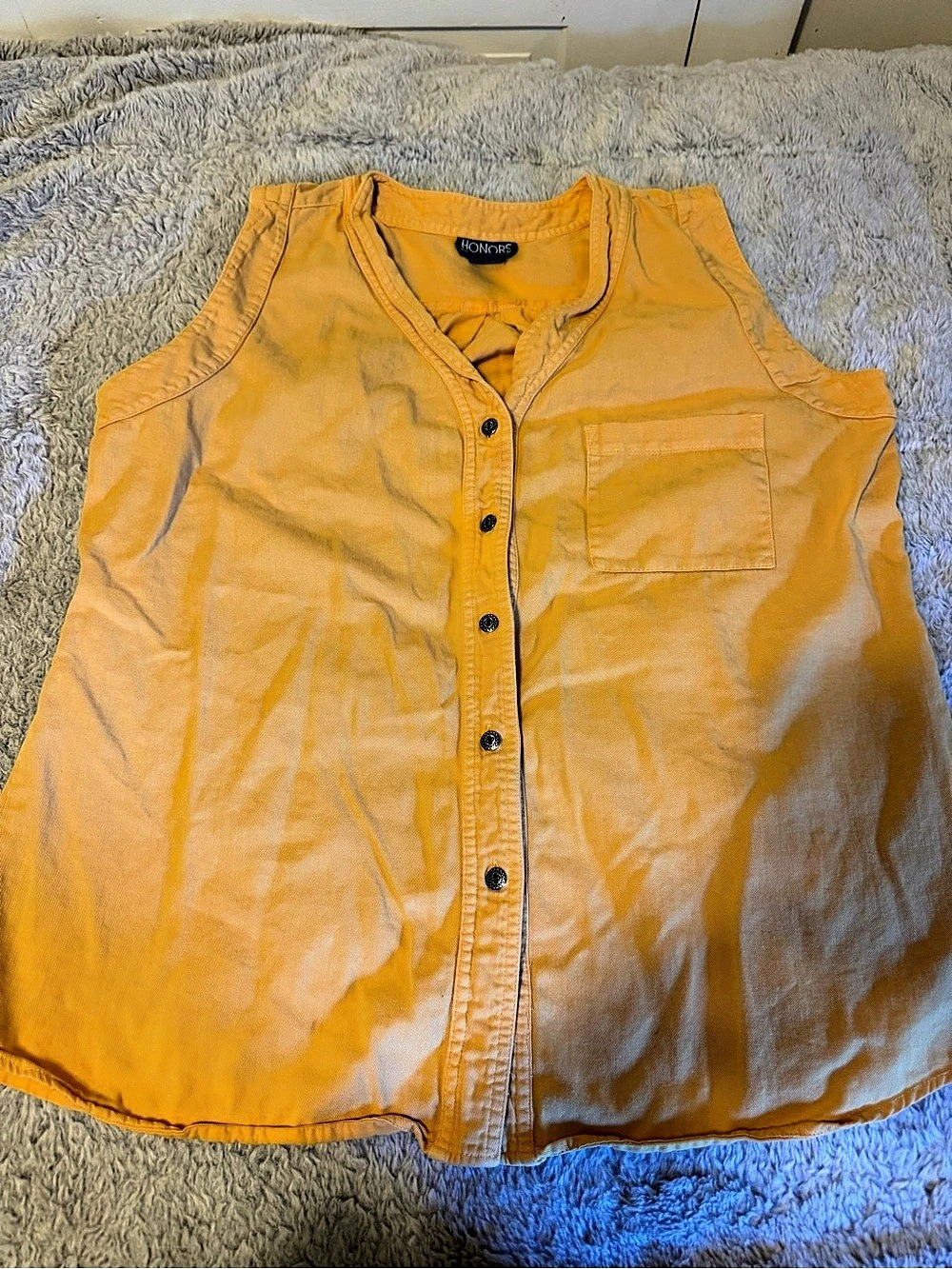 Honors Cotton Sleeveless Utility Top Yellow Small